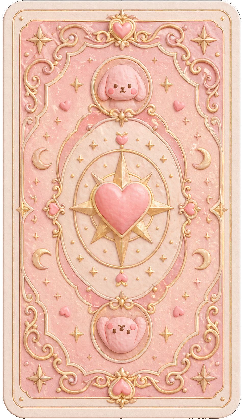 粉粉兔戰車塔羅牌示意